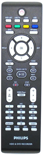 Genuine Philips 242254901717 DVDR3375H DVD Recorder Remote