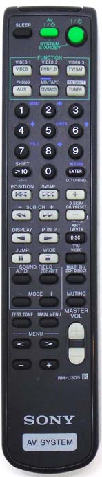 Genuine Sony RM-U305 STR-DE475 STR-DE575 STR-K402 AV Remote